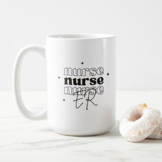 Caneca De Café Enfermeira de UR Típografia Ondulada e Roteiro Mod