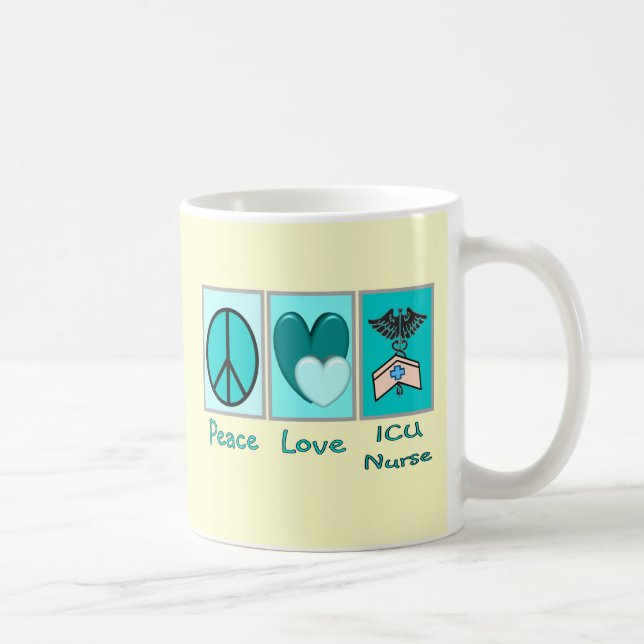 Caneca De Café Enfermeira do amor ICU da paz (Direita)