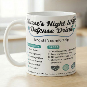 Caneca De Café Enfermeira do Turno Noturno Receitas de Conforto p