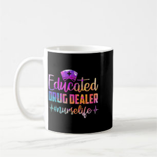 Caneca De Café Enfermeira Educada Vida Enfermeira Divertida Batim
