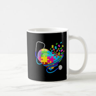 Caneca De Café Enfermeira Enfermeira Autismo Quebra-cabeça Stetho
