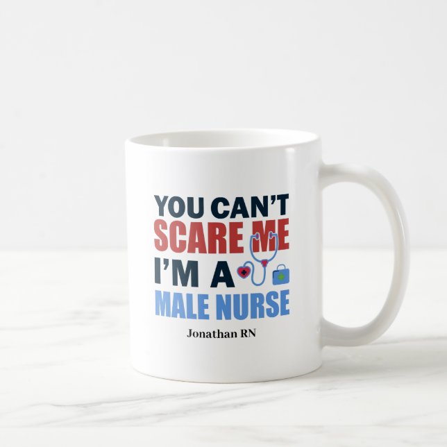 Caneca De Café Enfermeira Enfermeira Masculina Personalizada Mug  (Direita)