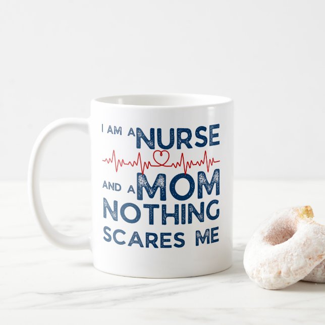 Caneca De Café Enfermeira Engraçada Mãe sou enfermeira e mãe nada (Com Donut)