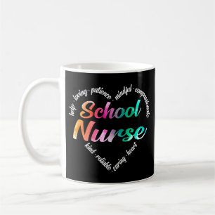 Caneca De Café Enfermeira Escola Palavra Coração Cloud Watercol