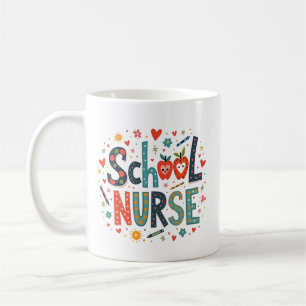 Caneca De Café Enfermeira escolar - Design divertida e Colorida