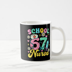 Caneca De Café Enfermeira Escolar Divertida 67 Design de Meme Méd