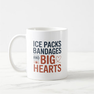 Caneca De Café Enfermeira Escolar Pacotes de Gelo e Corações Gran