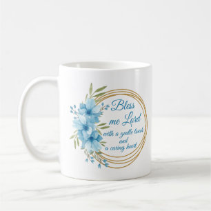 Caneca De Café Enfermeira Floral Elegante Oração Personalizada