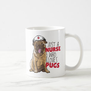 Caneca De Café Enfermeira Fofa Ama Presente de Pug RN Mãe de Cach