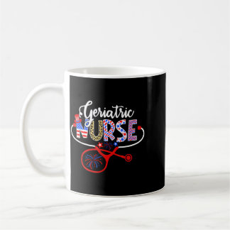 Caneca De Café Enfermeira Geriátrica Usa Estetoscópio Da Bandeira