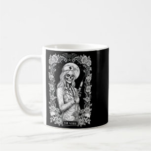 Caneca De Café Enfermeira Gótica Esqueleto Sombrio Médico Hallowe