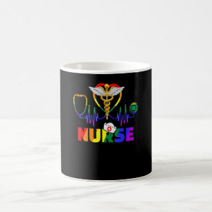 Caneca De Café Enfermeira Lgbt Q Orgulho Gay Bandeira Arco-Íris E