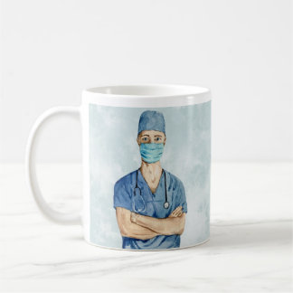 Caneca De Café Enfermeira masculina - Mug de café personalizado