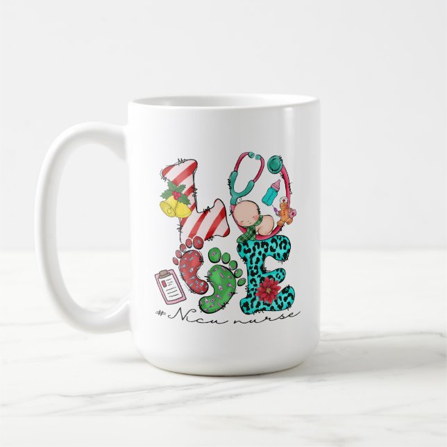 Caneca De Café Enfermeira NICU de pão de Natal (Esquerda)