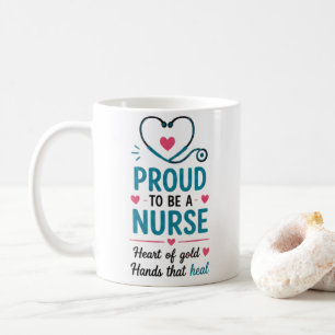 Caneca De Café Enfermeira Orgulhosa Presente Inspirador para Enfe