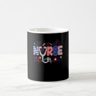 Caneca De Café Enfermeira Patriota Americana 4 De Julho Enfermage
