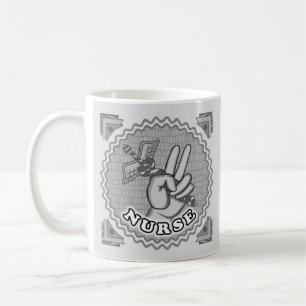 Caneca De Café Enfermeira Peace Caduceus mug