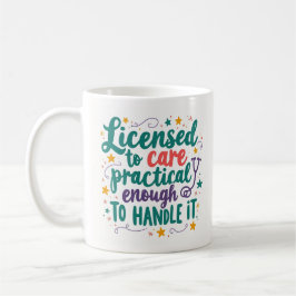 Caneca De Café Enfermeira Prática Licenciada para Cuidar Prática