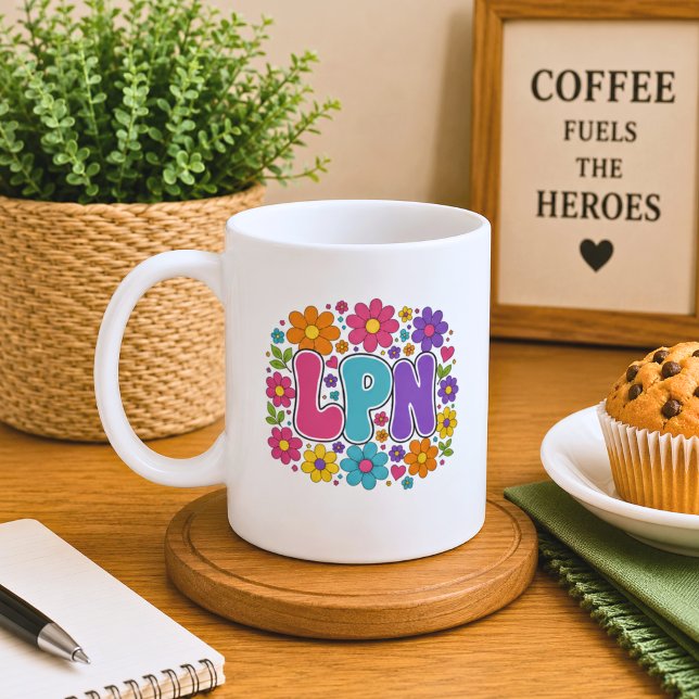 Caneca De Café Enfermeira Prática Licenciada Retro (Criador carregado)