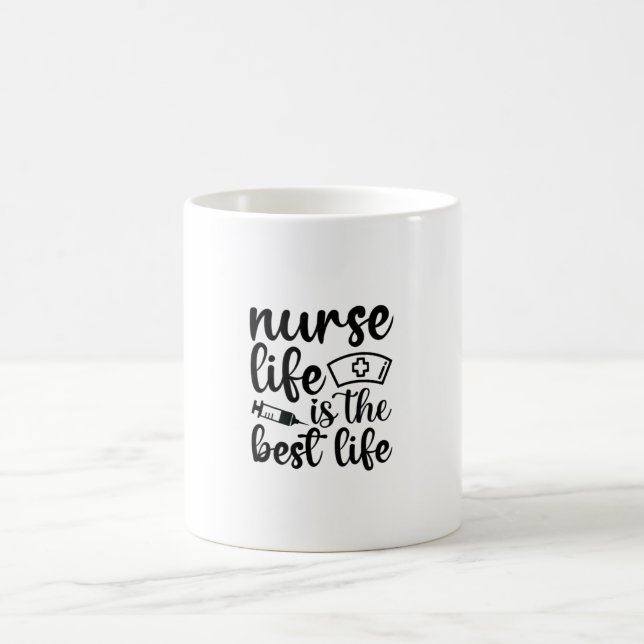 Caneca De Café Enfermeira Presente A Vida É A Melhor Vida (Centro)
