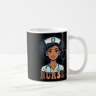 Caneca De Café Enfermeira Preta Afro Melanina Mês da História Neg