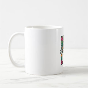 Caneca De Café Enfermeira Registrada RN Vida Floral Desenho Vetor