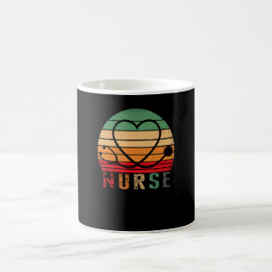 Caneca De Café Enfermeira Retro Antigo Médico Estetoscópio Enfer