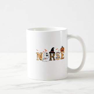 Caneca De Café Enfermeira Retro Halloween Pumkin Soky Season Hall
