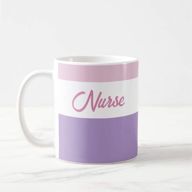 Caneca De Café Enfermeira rosa e roxa (Esquerda)