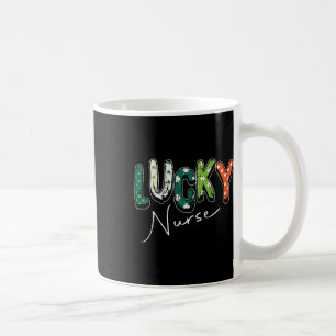 Caneca De Café Enfermeira Sortuda Dia de São Patrício Shamrock Ir