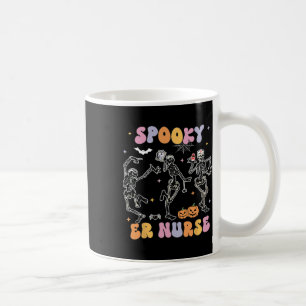 Caneca De Café Enfermeira Spooky Ghost Halloween Cute Groovy Enfe