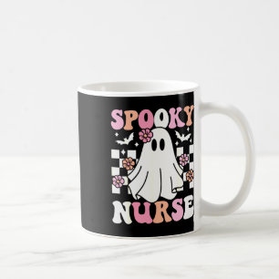 Caneca De Café Enfermeira Spooky Halloween Fantume Retro Groovy