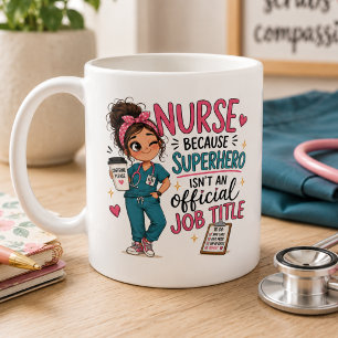 Caneca De Café Enfermeira Super-Heroína Caprichosa