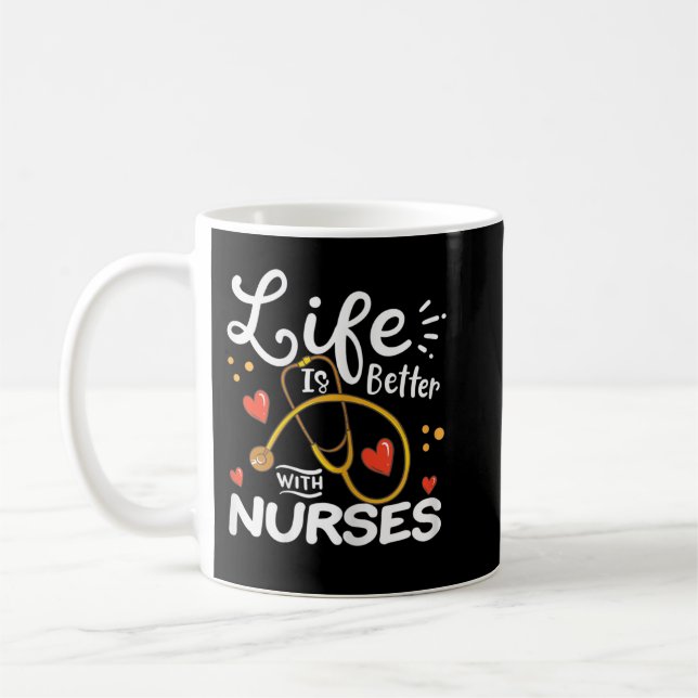 Caneca De Café Enfermeira T-Shirt (Esquerda)