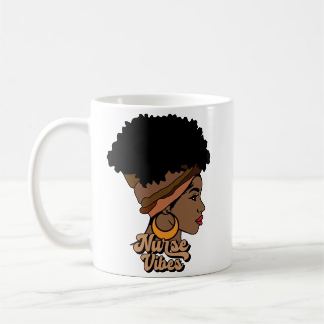 Caneca De Café Enfermeira Vibes Afro Enfermeira A América Negra (Esquerda)