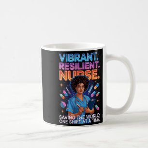 Caneca De Café Enfermeira vibrante e resiliente salvando o mundo