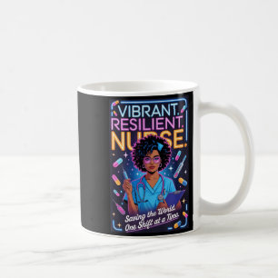 Caneca De Café Enfermeira vibrante e resiliente salvando o mundo