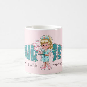 Caneca De Café Enfermeiras fazem isso com Heart. Presente de Apre