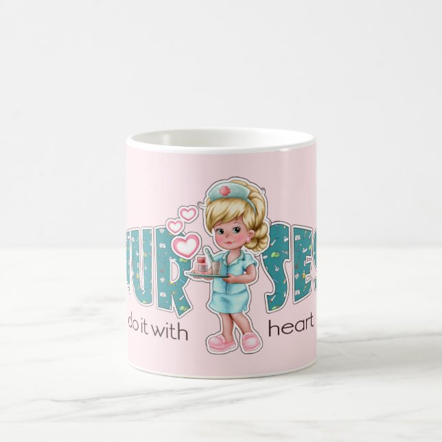 Caneca De Café Enfermeiras fazem isso com Heart. Presente de Apre (Centro)