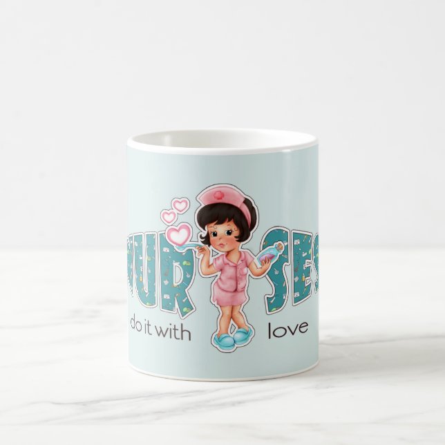 Caneca De Café Enfermeiras fazem isso com o Amor. Enfermeiro Boni (Centro)