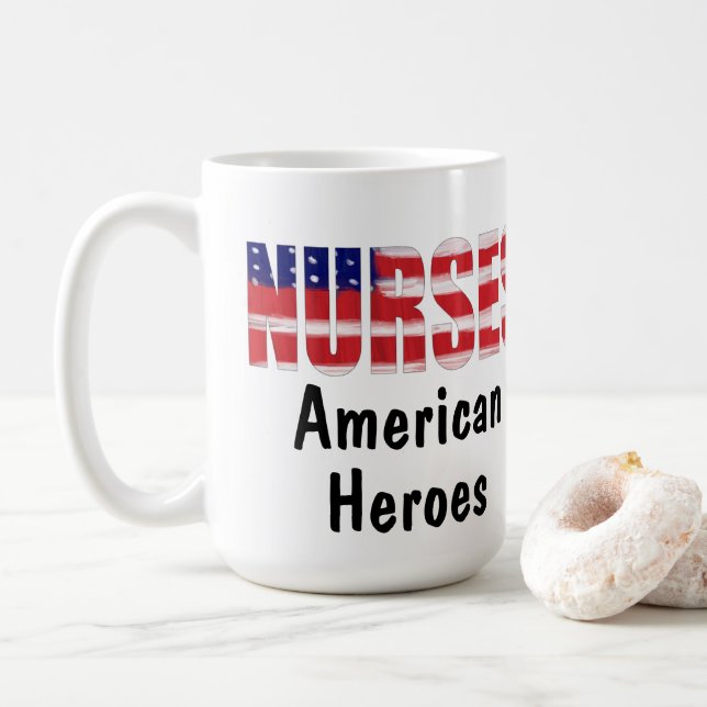 Caneca De Café Enfermeiras, Heróis Americanos (Com Donut)