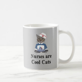 Caneca De Café Enfermeiras são Gatos Legal Cinza Gato Engraçado