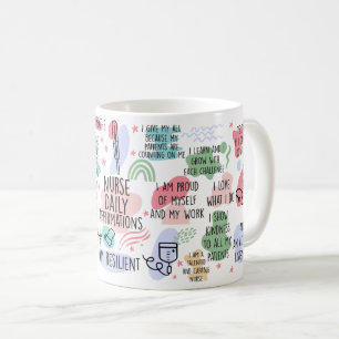 Caneca De Café Enfermeiro Afirmação Diária RT de Enfermagem Inspi