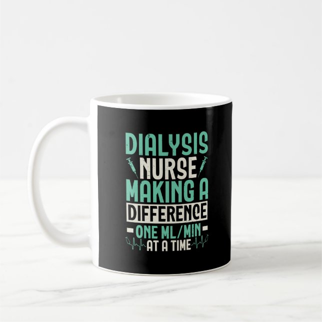 Caneca De Café Enfermeiro de diálise Fazer A Diferença Médica (Esquerda)