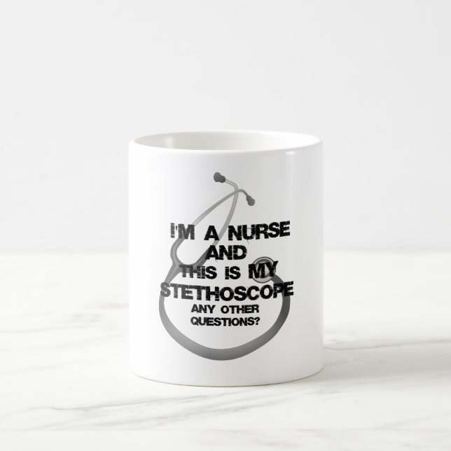 Caneca De Café Enfermeiro e estetoscópio (Centro)