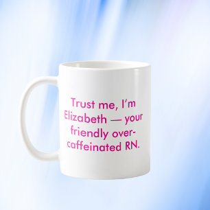 Caneca De Café Enfermeiro Personalizado RN com Nome Personalizado