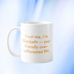 Caneca De Café Enfermeiro Personalizado RN com Nome Personalizado