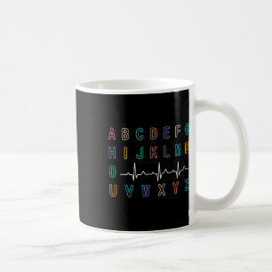 Caneca De Café Enfermeiro Pqrst Test Abc's Ekg Strip Alphabet Fun