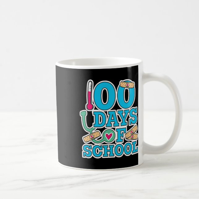 Caneca De Café Enfermeiros 100 Dias De Escola (Direita)