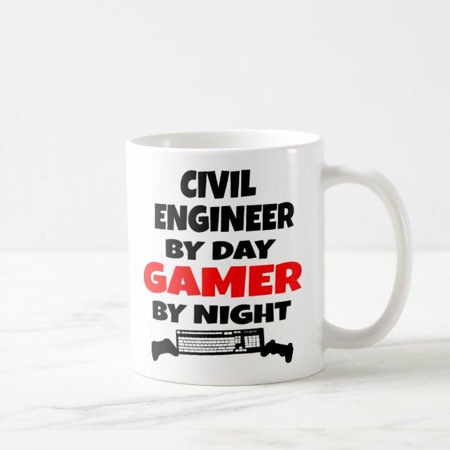 Caneca De Café Engenheiro Civil Ama Jogar Video Games (Direita)